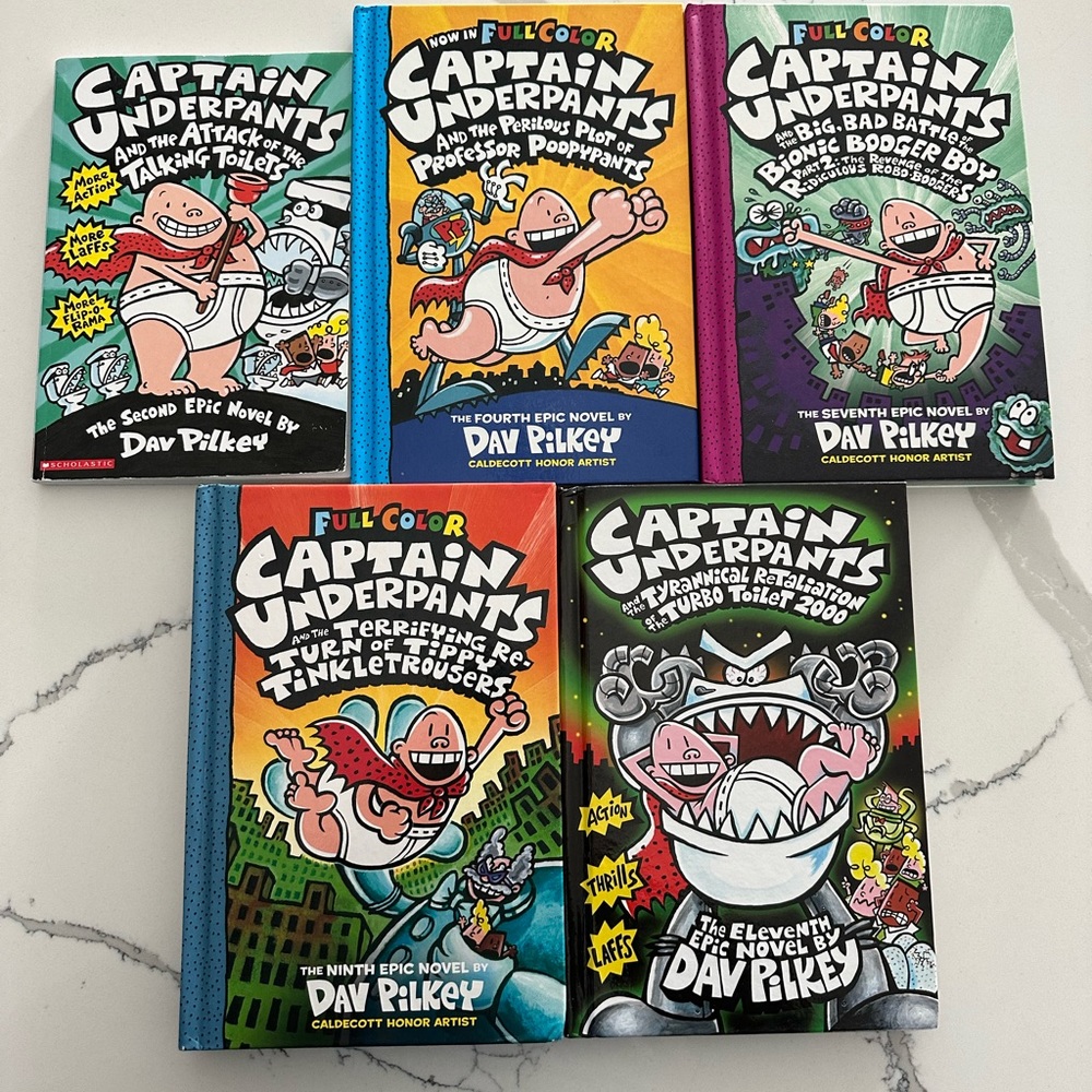 Set of 5 Captain Underpants Books